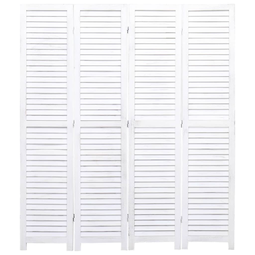 4-Panel Room Divider White 140x165 cm Wood